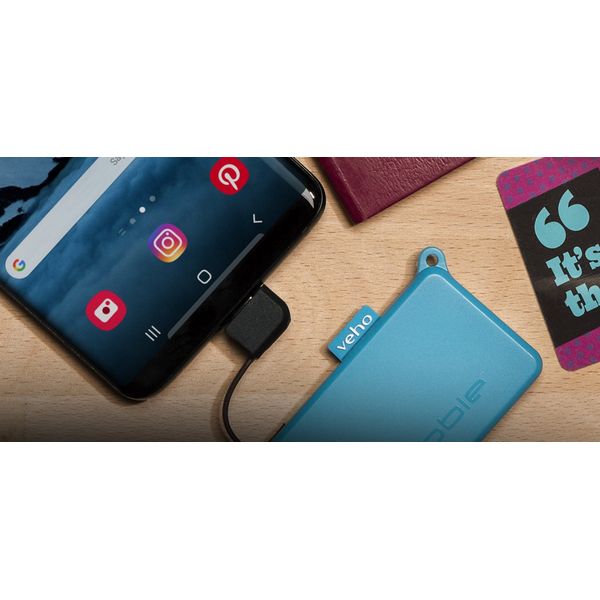 Veho Pebble Pokket 1000Mah Micro-Sized Keyring Power Bank - Blue