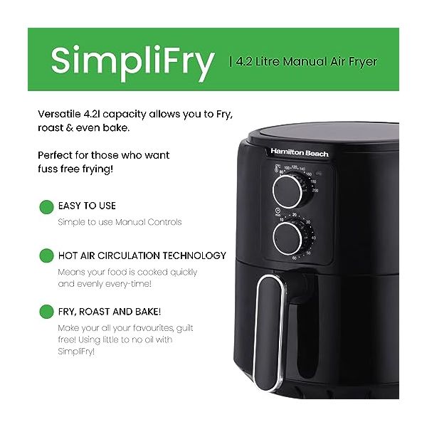 Hamilton Beach Simplifry 4.2L Manual Air Fryer