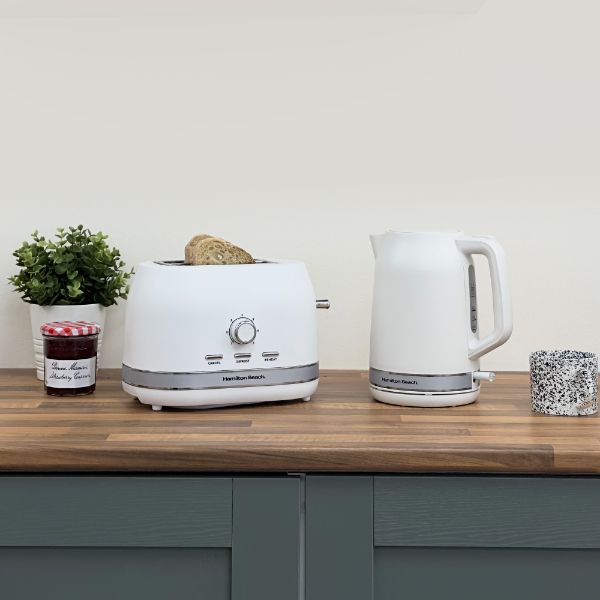 Hamilton Beach Ella Kitchen Bundle White - Kettle,  2 Slice Toaster and Microwave