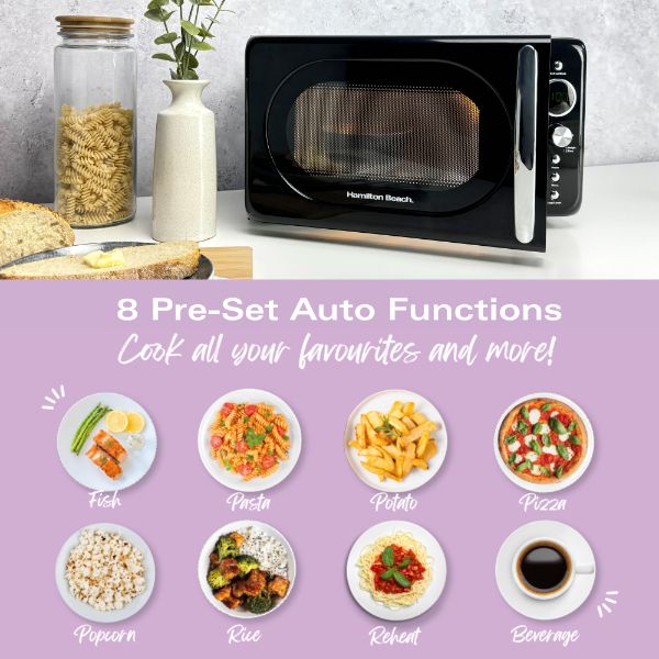 Hamilton Beach Ella Kitchen Bundle Black - Kettle,  2 Slice Toaster & Microwave