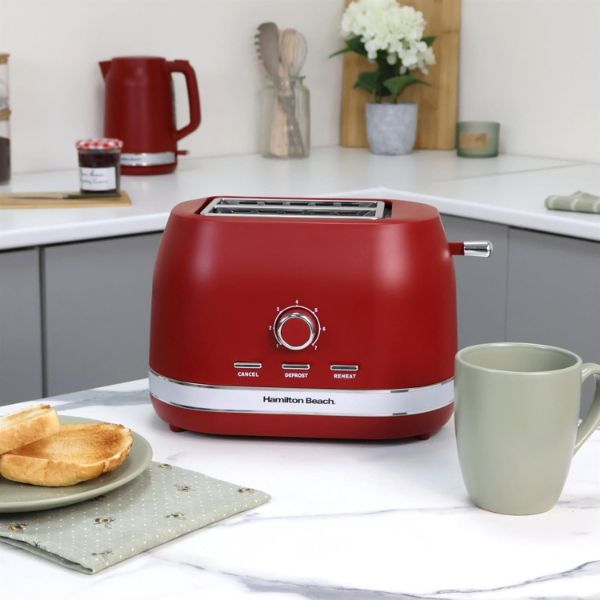 Hamilton Beach Ella Kettle and Toaster Bundle Red