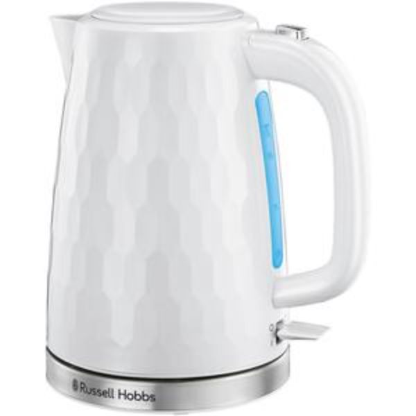 Russell Hobbs Honeycomb Breakfast Bundle White - Kettle and 4 Slice