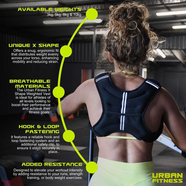 Urban Fitness X Shape Weighted Vest (8kg)