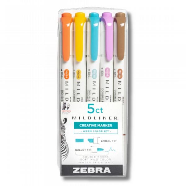 Zebra MILDLINER 5 Pack Warm
