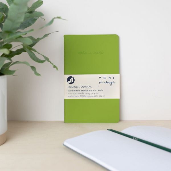 Make a Mark Medium Recycled Leather Journal - Green