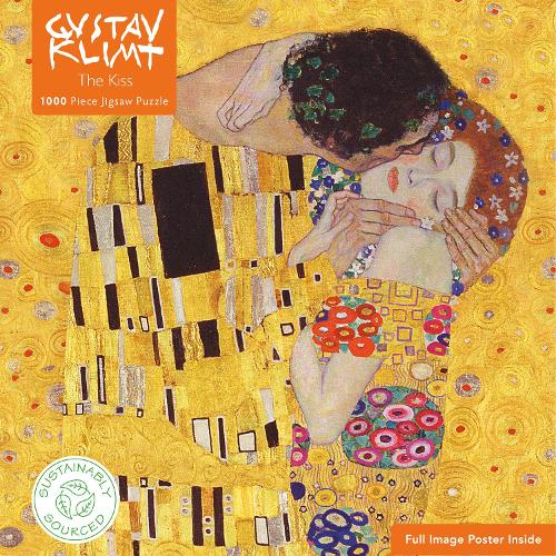 Adult Sustainable Jigsaw Puzzle Gustav Klimt: The Kiss: 1000-pieces. Ethical, Sustainable, Earth-friendly