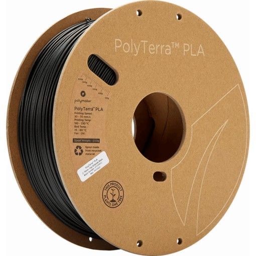 PolyMaker PolyTerra PLA (1.75mm, 1kg) - Charcoal Black