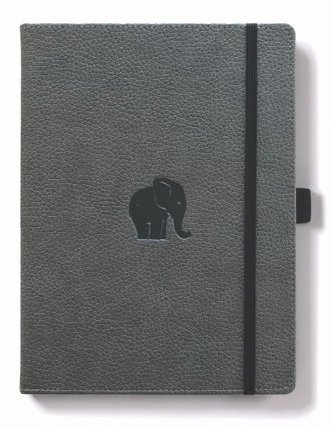 Dingbats* Wildlife A5+ Grey Elephant Notebook - Lined