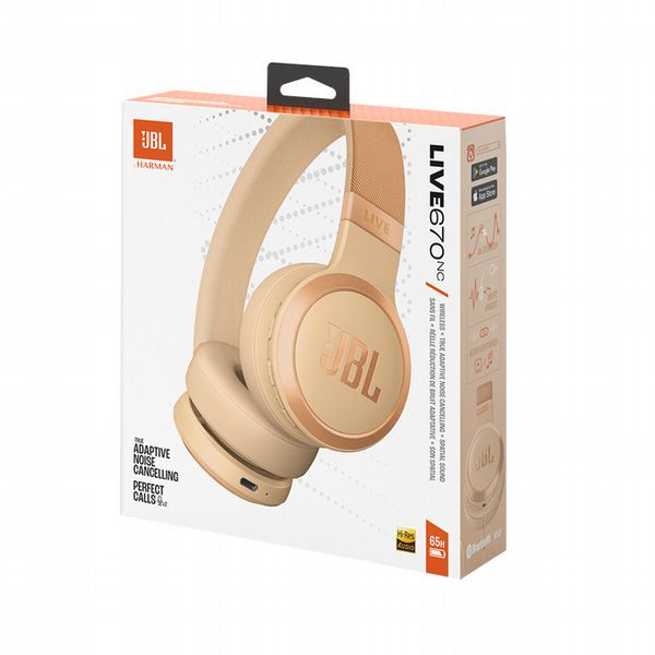 JBL Live 670NC Wireless On Ear Headset - Sand