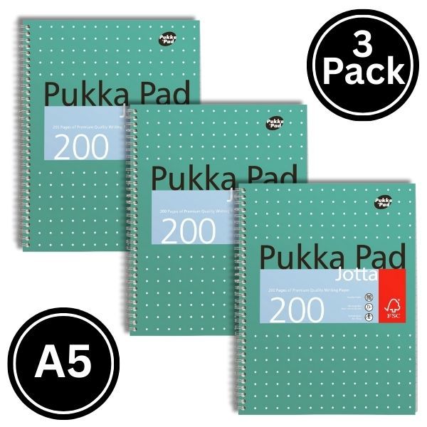 Pukka Pad Project Book A5 250 Pages Ruled Feint - Pack of 3