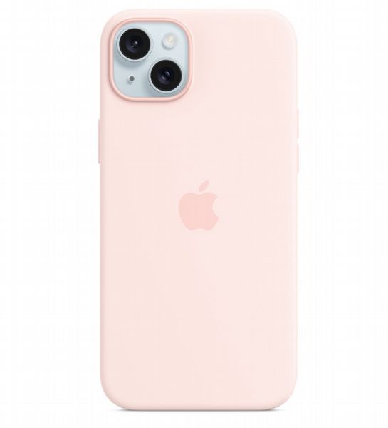 Apple Case iPhone 15 Plus Silicone with MagSafe - Light Pink (New)