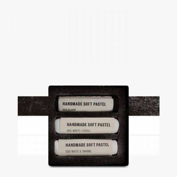 Jackson's : Handmade Soft Pastel : 3 Colours : Black and 2 White Tones Set