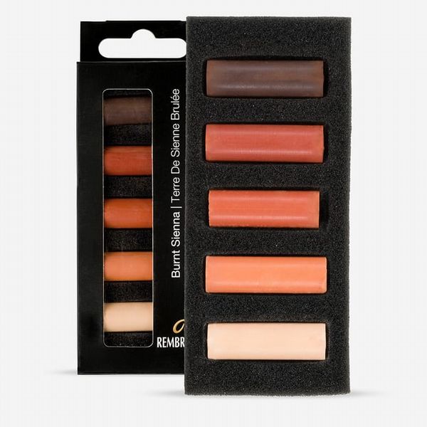 Royal Talens : Rembrandt : Soft Half Pastels : Burnt Sienna : Set of 5