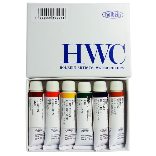 Holbein : Artists' : Watercolur Paint : 5ml : Introductory Set of 6